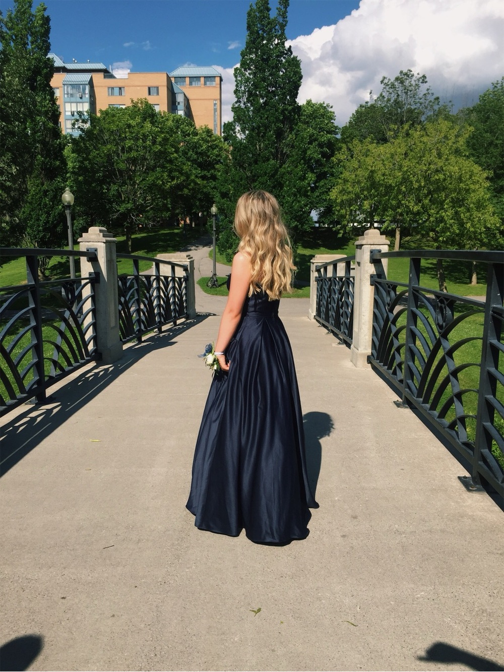 Navy Strapless Girls' Formal Dress